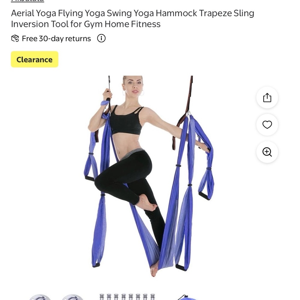 Blue Aerial Yoga Swing